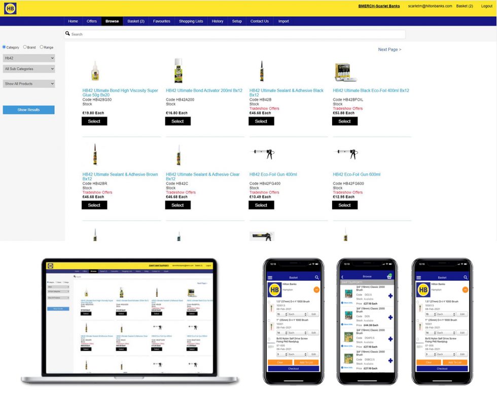 HB Online & Mobile Ordering App Hilton Banks